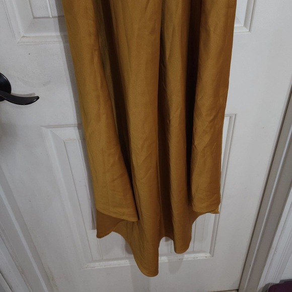 Victorias Secret Collection Womens Slip Dress Gold Satin Midi 80s Y2K Vtg Sz M - Picture 8 of 10